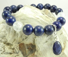 Lapis lazuli, szafir, kryształ górski - bransoleta