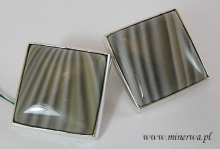 Krzemień pasiasty - kwadrat (21x21 mm)- klipsy