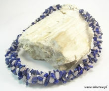 Lapis lazuli, kwarc różowy- naszyjnik