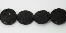 Lawa wulkaniczna - czarna monetka (17x6 mm)