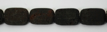 Lawa wulkaniczna - brązowa, prostokąt spłaszczony (12x14x8 mm)