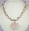 Naszyjnik perły z kwarcem różowym_1