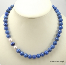 Lapis lazuli, perła - naszyjnik