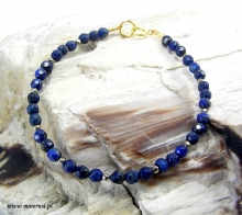Lapis lazuli, hematyt- bransoleta