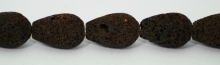 Lawa wulkaniczna - brązowa, kropla (19x12 mm)
